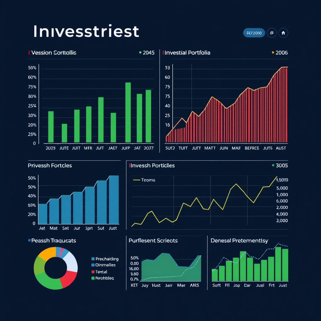 Profesionální analýza investičního portfolia s grafy a diagramy zobrazujícími výkonnost různých investičních nástrojů
