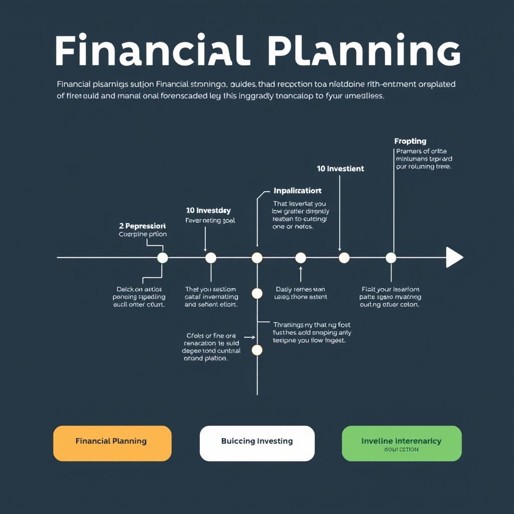 Diagram finančního plánování s časovou osou a milníky investičních cílů
